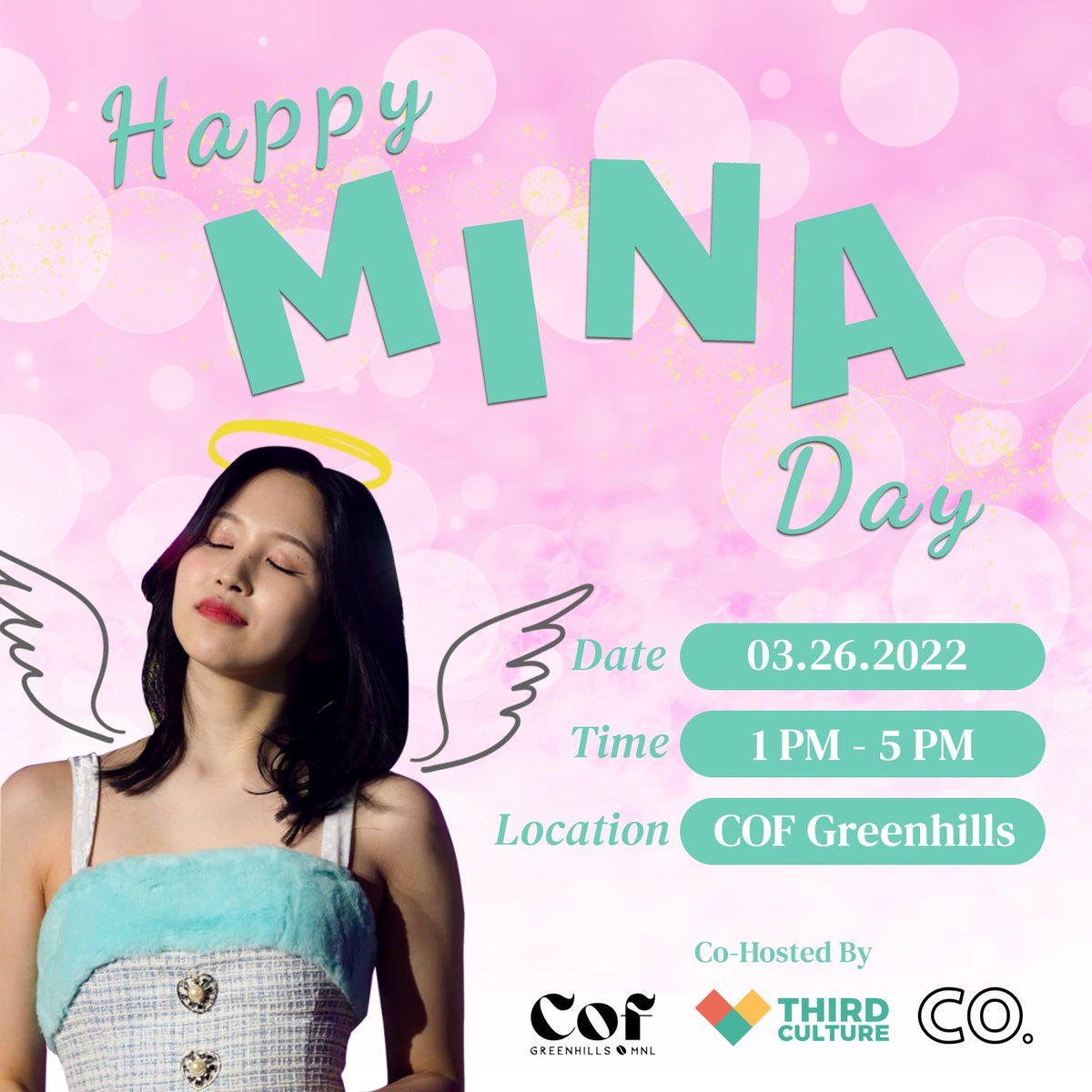 thirdcultureph's tweet image. Celebrate Mina&apos;s Birthday with us! 

🗓 March 26, Saturday
🕛 1:00 - 5:00 PM

Registration form will be uploaded by tonight! 💖 
All updates will be commented on this thread

#cupsleeveph #cseph #twiceph #twice #cupsleeveevent #cupsleeveeventph #minaday #minacupsleeveevent