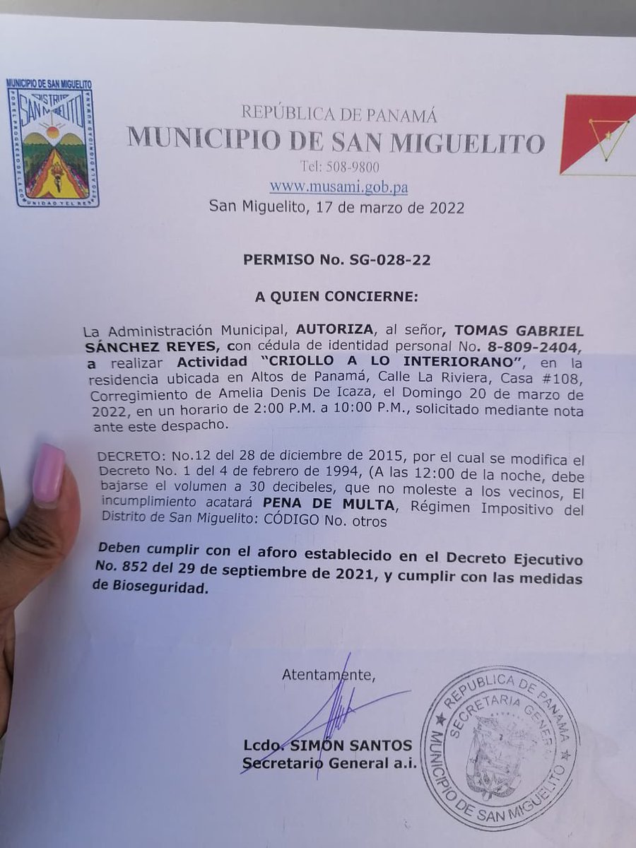 simons0622's tweet photo. @AlvaroAlvaradoC @ProtegeryServir @MINSAPma @hvcarrasquilla El permiso dado  es claro, era para una actividad crioalla en una casa, al final se hizo algo diferente a lo aprobado por  @MINSAPma y el @musamicontigo por tal razon dimos instrucción al Juez de Cumplimiento para cierre y sanción. No vamos a permitir se perturbe a la comunidad. https://t.co/BvrWw7bIjS