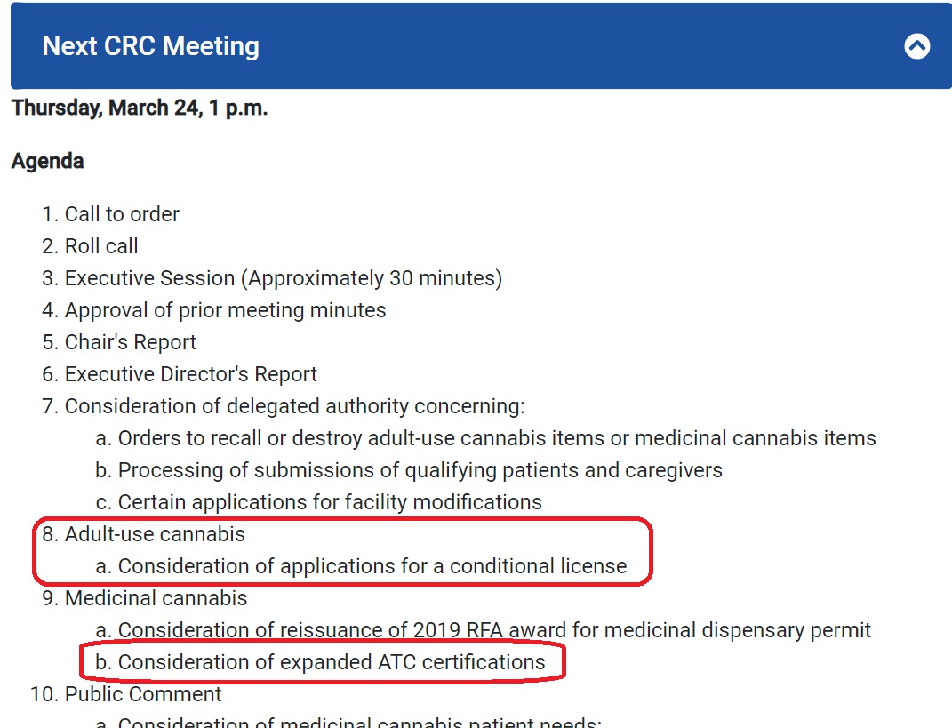 Michael Symons on Twitter: "NJ Cannabis Regulatory Commission is due to