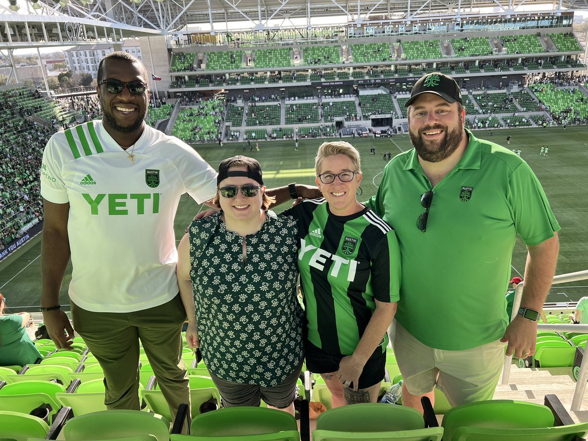 BucyForTexas's tweet photo. Celebrating @RobertMLars going away at where else—@Q2Stadium for an @AustinFC game! Thank you for your service to #HD136 and #txlege #AustinFC https://t.co/lNBRljRpk4