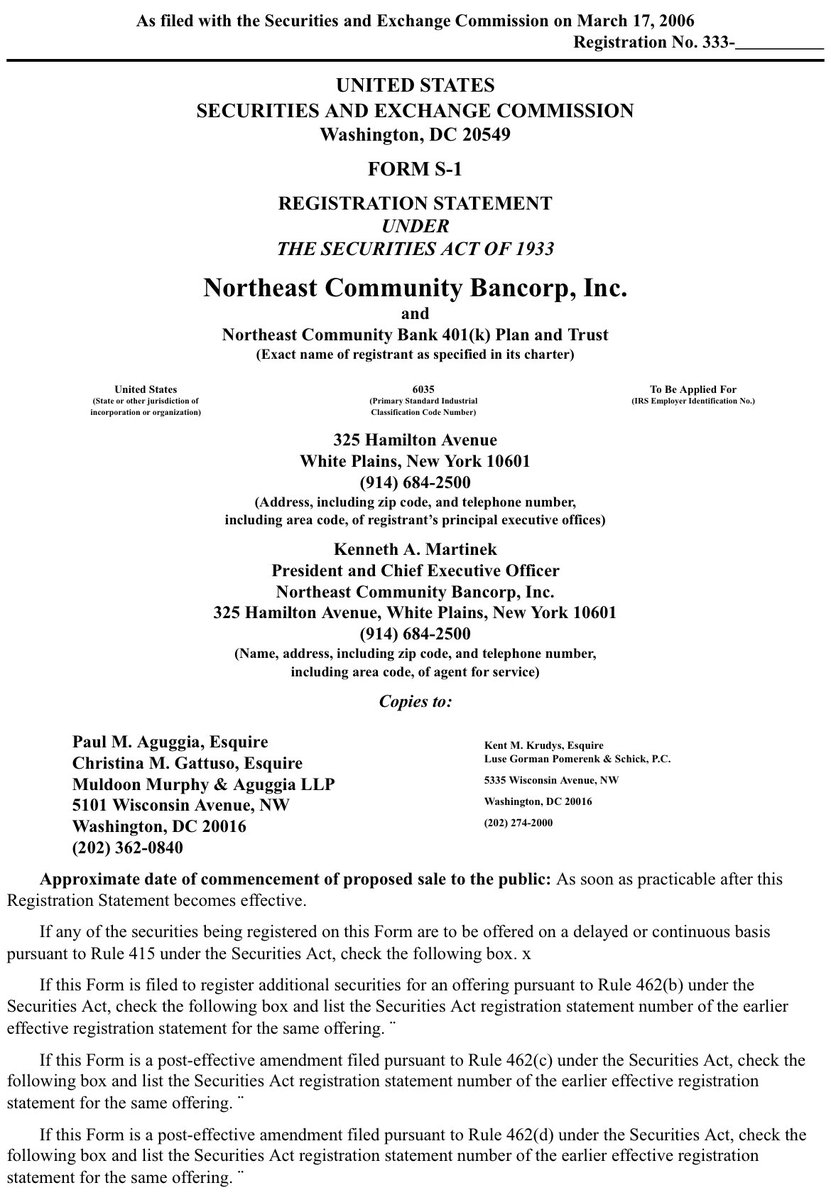 OurBank3's tweet image. Yo @Shadow_Value !
Help us out please. Gander the 2006 Reg Stmt and compare to your list and 2007 Proxy. Did Cavanaugh sell half her measly holdings and Thomas 75% after the “hot” 2006 IPO?
#SelfDealing $NECB