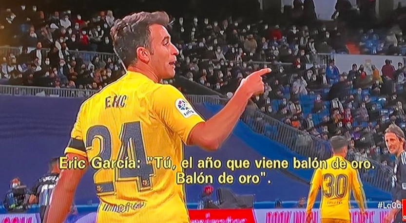 BarcaTimes's tweet photo. Eric García to Vinicius: “Hey, you, Ballon D’or for you next season! Ballon D’or right?” https://t.co/B1h4qmJvAY