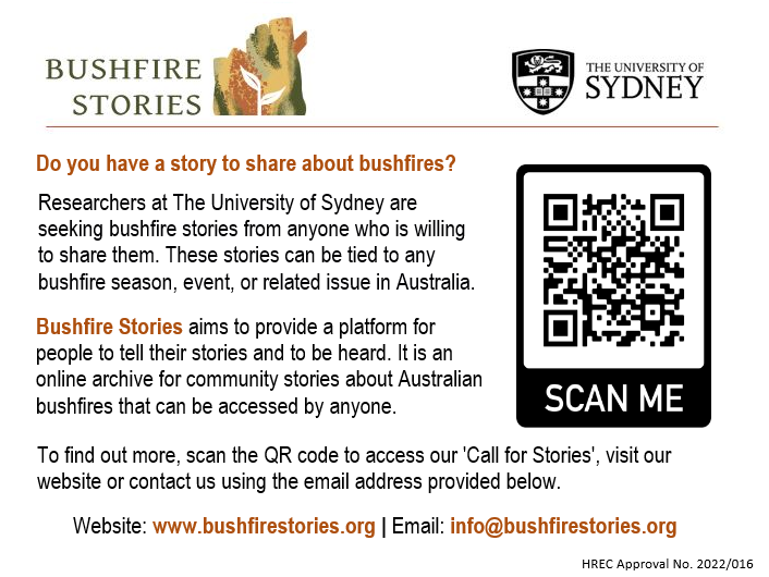 bushfirestories's tweet photo. Our website is live!
Bushfire Stories is an online multimedia archive for community stories about Australian bushfires. If you feel you have a story to share, see below or refer to our website for more information: https://t.co/hHiEQQoirt https://t.co/CBIavbyzDC