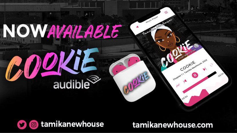 tracesofmika's tweet photo. @tamikanewhouse bestselling book “Cookie a Fort Worth Story” is now on Audible. 🎧 

Link: https://t.co/3QQcEms03B https://t.co/kZTRbwepES