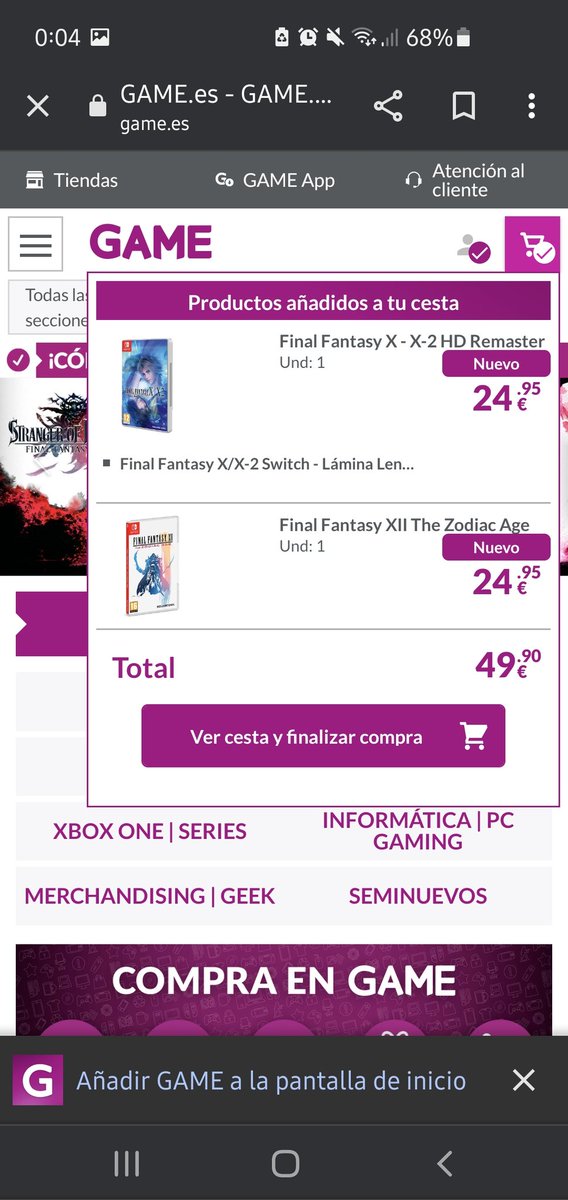 SportyAndy's tweet photo. @GAME_SAC He intentado pagar ya dos veces y mi banco debe de estar haciendo algo raro... ¿me lo podéis solucionar o me he quedado sin la promoción? https://t.co/jl5t3xtuo7