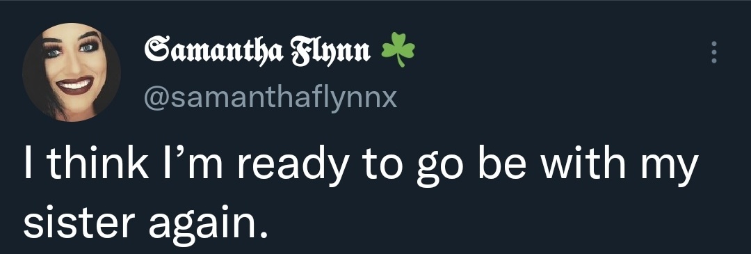 BewarePredators's tweet photo. Yeah, who'd manipulate people with suicide threats? 

Oh wait. Samantha Flynn has, multiple times now. Glad she's ok, not surprised she showed up for the stream. Always finding ways to make it about her, isn't she? https://t.co/Lej7dGwd0k