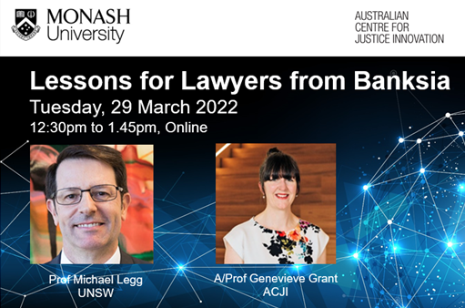 Not long to go until we host this webinar with our Director @gengrant & @LitigatorLegg (@UNSWLaw). Looking forward to hearing about what lessons we can learn from the Banksia remitter judgment. 

Register now: bit.ly/3uTDteg
📅 29 March 12:30-1:45PM (AEDT)