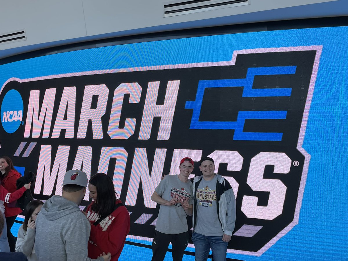 OCteamnoll's tweet photo. Awesome day at #NCAATournament Sons at both schools @CycloneMBB and @UWBadgers #blessed to be here with both of them!! #CyclONEnation #Badgers https://t.co/XuFIfhbUeO