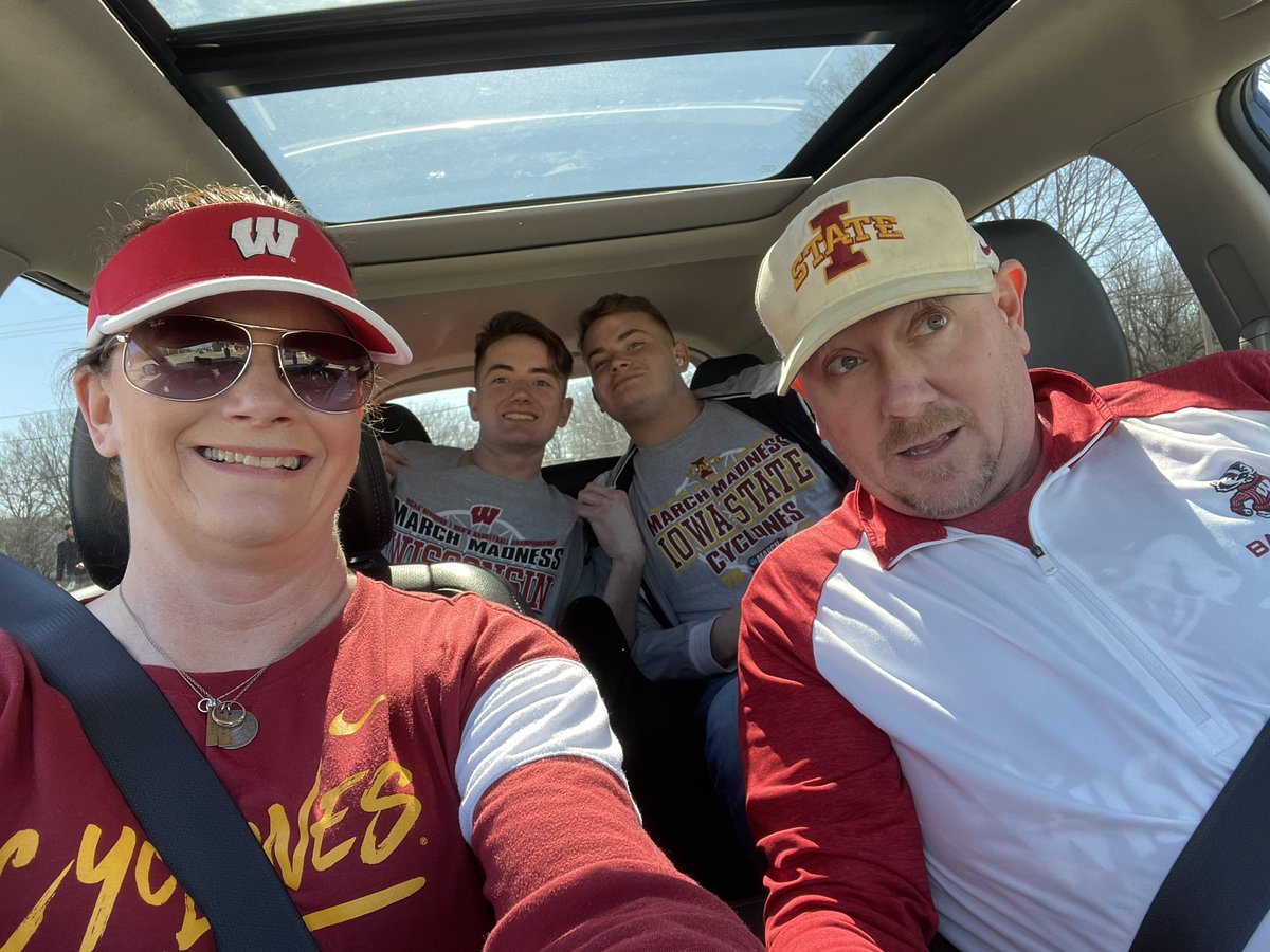 OCteamnoll's tweet photo. Awesome day at #NCAATournament Sons at both schools @CycloneMBB and @UWBadgers #blessed to be here with both of them!! #CyclONEnation #Badgers https://t.co/XuFIfhbUeO