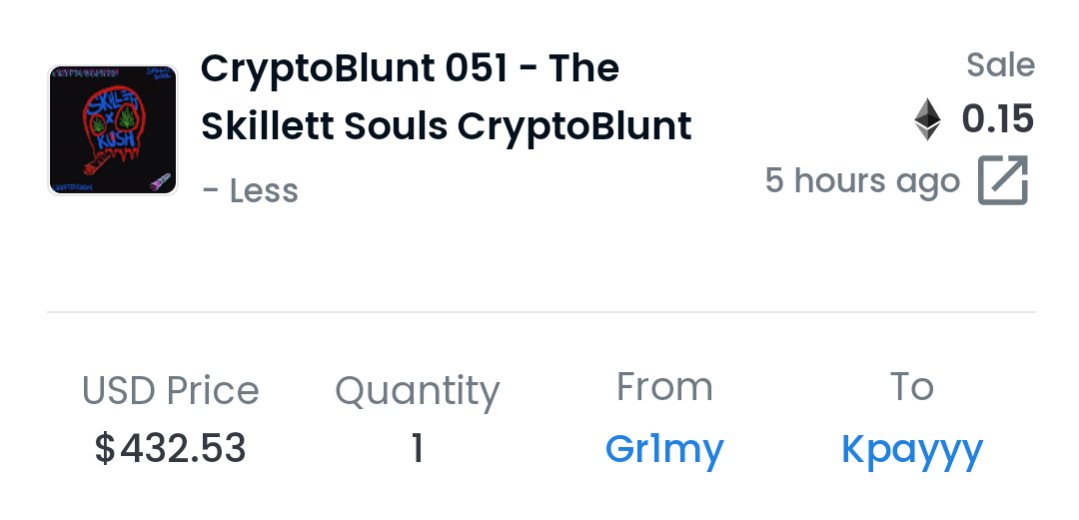 Yooooo WAT 🤯🤯

<a href="/grimy_trades/">Grim</a> passes the OG <a href="/SkillettNFT/">SkillettGang | NFTs collectibles</a> CryptoBlunt off too <a href="/Kpayyy/">KP</a> !

Holy shit dude welcome to the family 💜💙 really appreciate the support

Will have something airdropped to you this week 😜👊💨💨💨