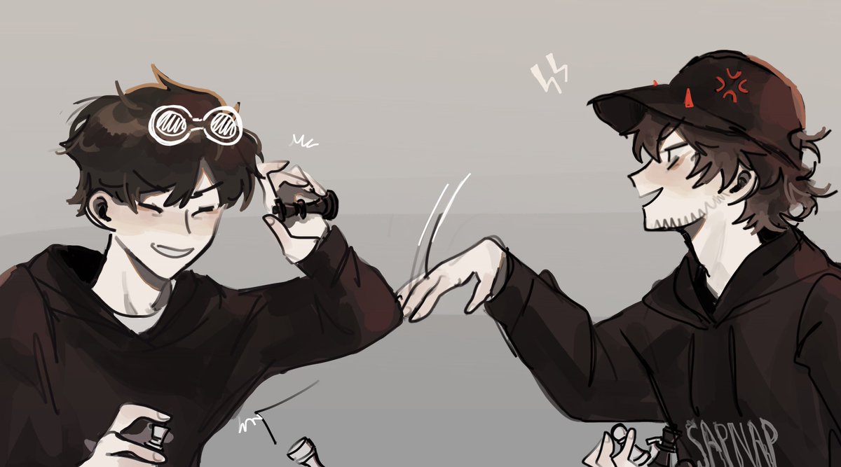 cyanin7_'s tweet photo. 🍄 Stop throwing!

#georgenotfoundfanart #sapnapfanart https://t.co/zzWm5biew1