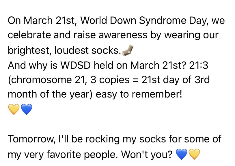 MelissaIser's tweet photo. 💙💛 #RockYourSocks 
#WorldDownSyndromeDay https://t.co/0Q3Ph3HbvU