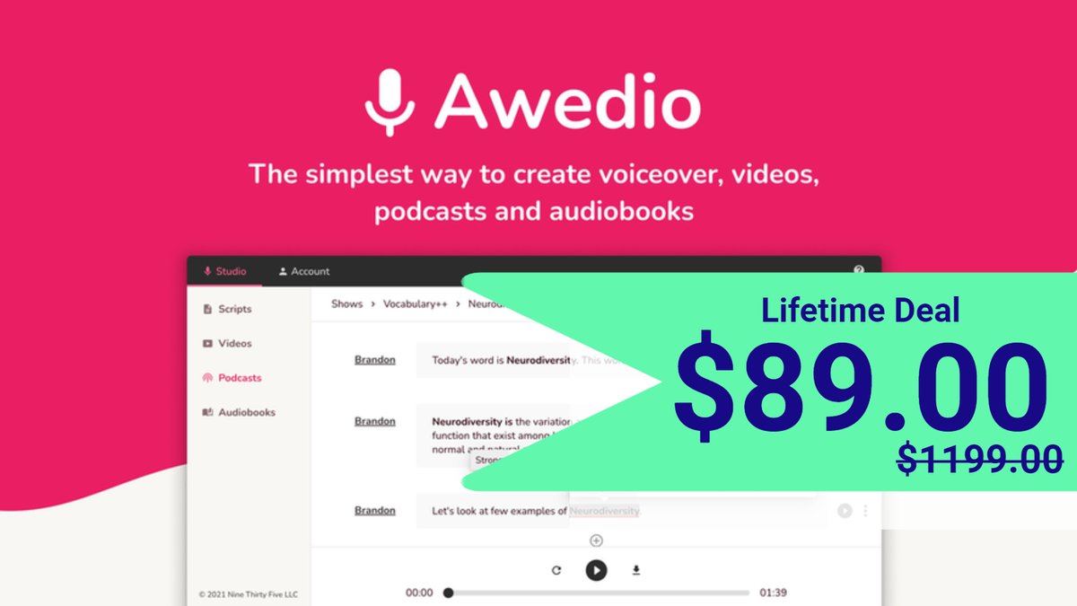 DreamPCcustom's tweet photo. Valuable tool to all content creators - Awedio an app that helps to create audio and video content using human-like voices in less than a minute. ๐
Get access today! ๐ https://t.co/3qE8Eja7b1
#LifetimeDeal #Awedio #Deal https://t.co/6OOxhJDG0J