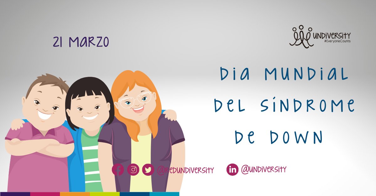 RedUndiversity's tweet photo. El Día Mundial del Síndrome de Down se celebra el 21 de marzo desde el año 2012 por un decreto establecido en las Naciones Unidas. El principal objetivo de esta celebración, es crear conciencia dentro de la sociedad.

#DíaMundialDelSíndromeDeDown #Salud #Undiversity #Conciencia https://t.co/ZPun59JfLr