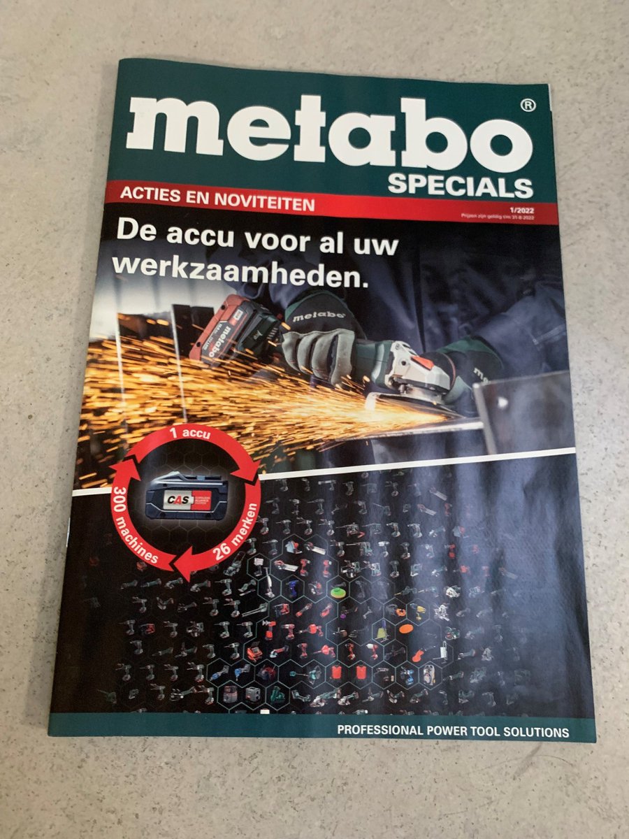 MetaboNL's tweet photo. De nieuwe Metabo Special folder is uit. 40 pagina's met noviteiten en aanbiedingen.
Laat je verrassen en blader online door de folder
https://t.co/qtphOBSw86
#metabo #actiefolder #noviteiten #nieuw #CAS #accu #professionalpowertoolsolutions https://t.co/QRfYd84l3c