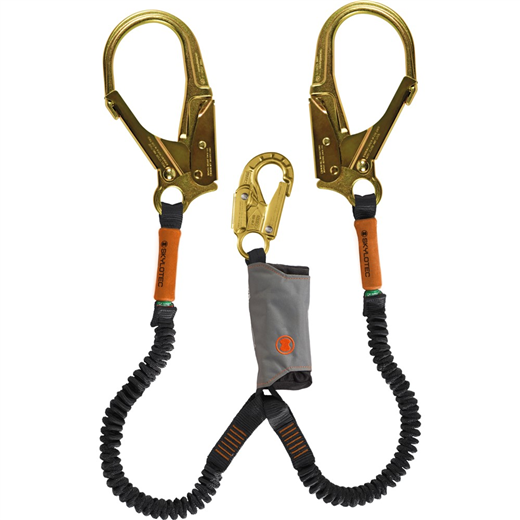 Lanyard-Skysafe Pro Twin 0595-1.8 is an energy absorber with the large weight range from 50 - 140kg (110 - 310 lbs.) that always withstands a maximum impact of less than 6 kN at a maximum absorber length of 1.75m (5.7 Feet).
