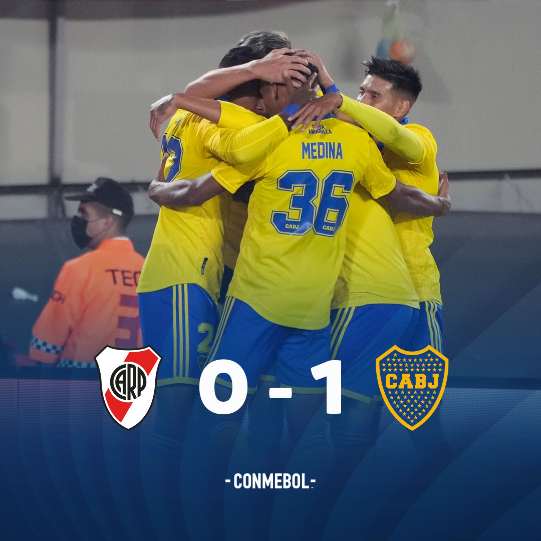 ¡Boca se quedó con el Superclásico! ⚽​ @BocaJrsOficial 🔵🟡 venció 1-0 a @RiverPlate 🔴 en el clásico del fútbol argentino 🇦🇷​ 📷 @BocaJrsOficial #CreeEnGrande