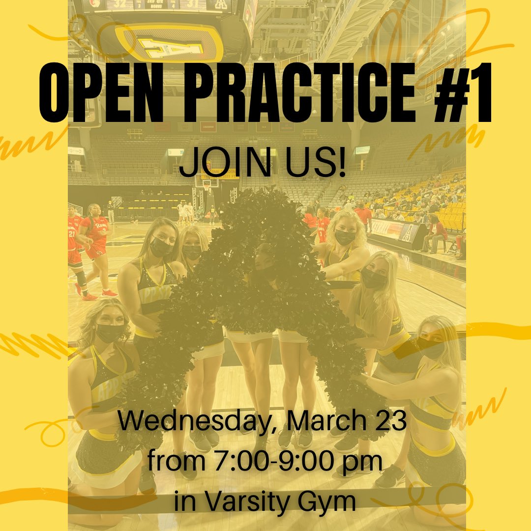 Interested in seeing what an ASDT practice looks like?? Come dance with us this Wednesday! 🤩
•
This first open practice will feature pom technique as a way to help prepare for tryouts.