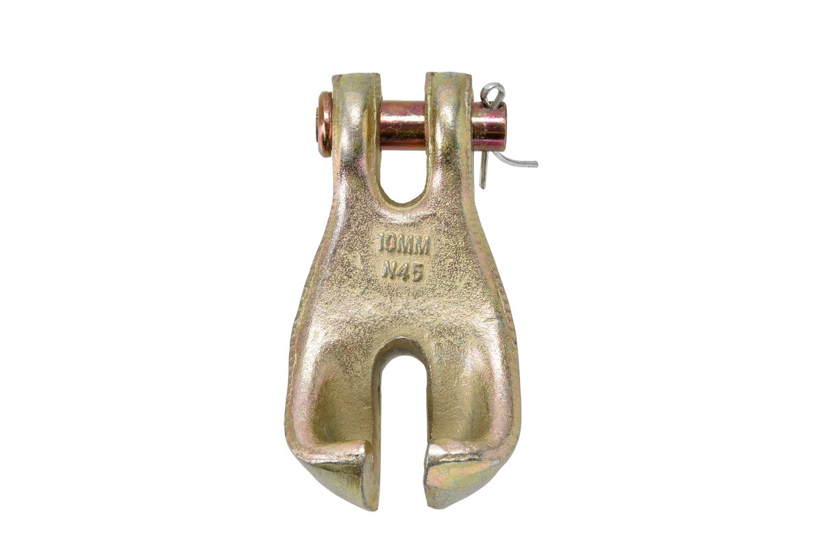 Restraint-Mate clevis claw hooks provide a 100% rating as per AS/NZS 4344. The bending and shearing effect on the chain link of standard grab hooks without cradle or wings can reduce the lashing capacity of the system by up to 25%.