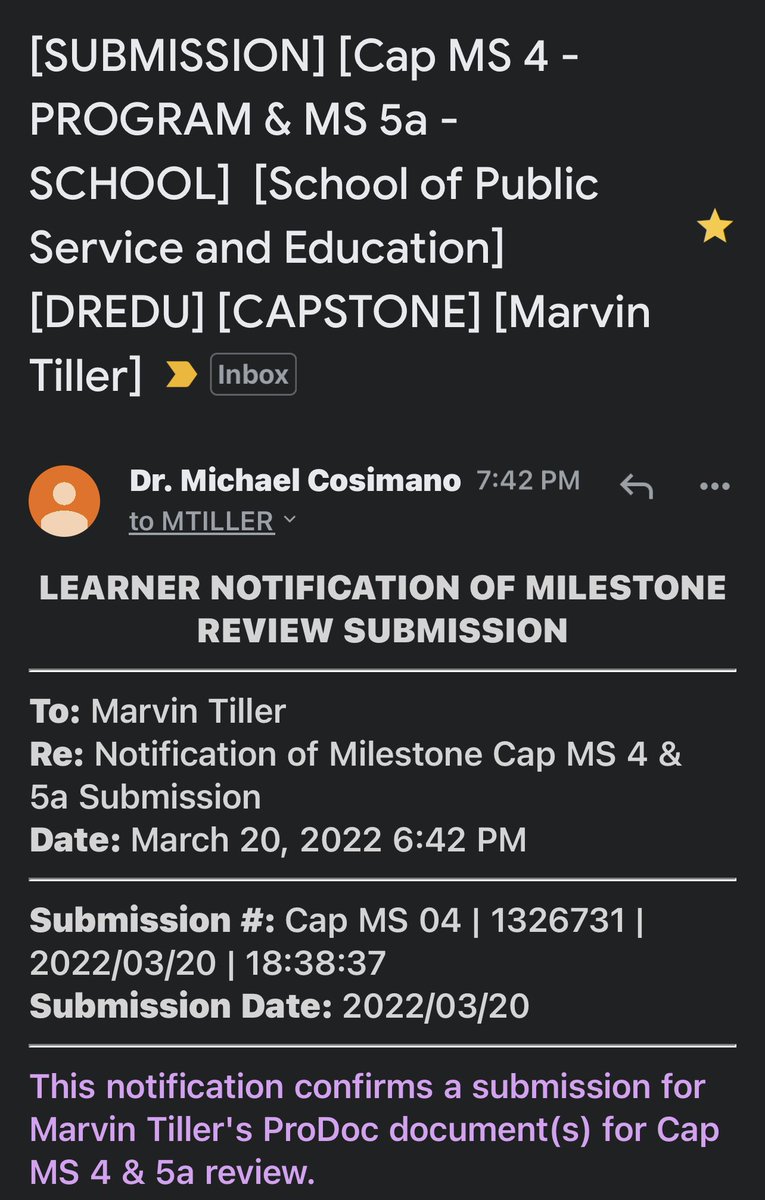 DrTiller1914's tweet photo. Update!!! After a 2nd round of edits with my mentor, my capstone report is headed back to committee for review! Your prayers and encouragement have been amazing throughout this journey! Iโm eternally grateful! Donโt stop praying!
#AlmostFinishEdD
#DrTiller2022
#CountdownToJune https://t.co/exdwlvUIHl