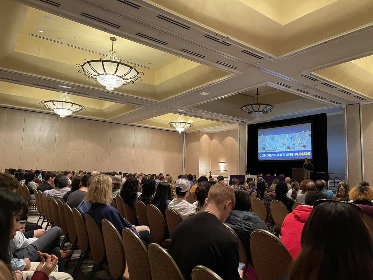 J_Aviles1's tweet photo. Excellent turnout today #LSU Admitted Student Reception in NOLA. So many talented students committed to attend LSU already. Great enthusiasm! #LSU26 https://t.co/6S8vJx35i9