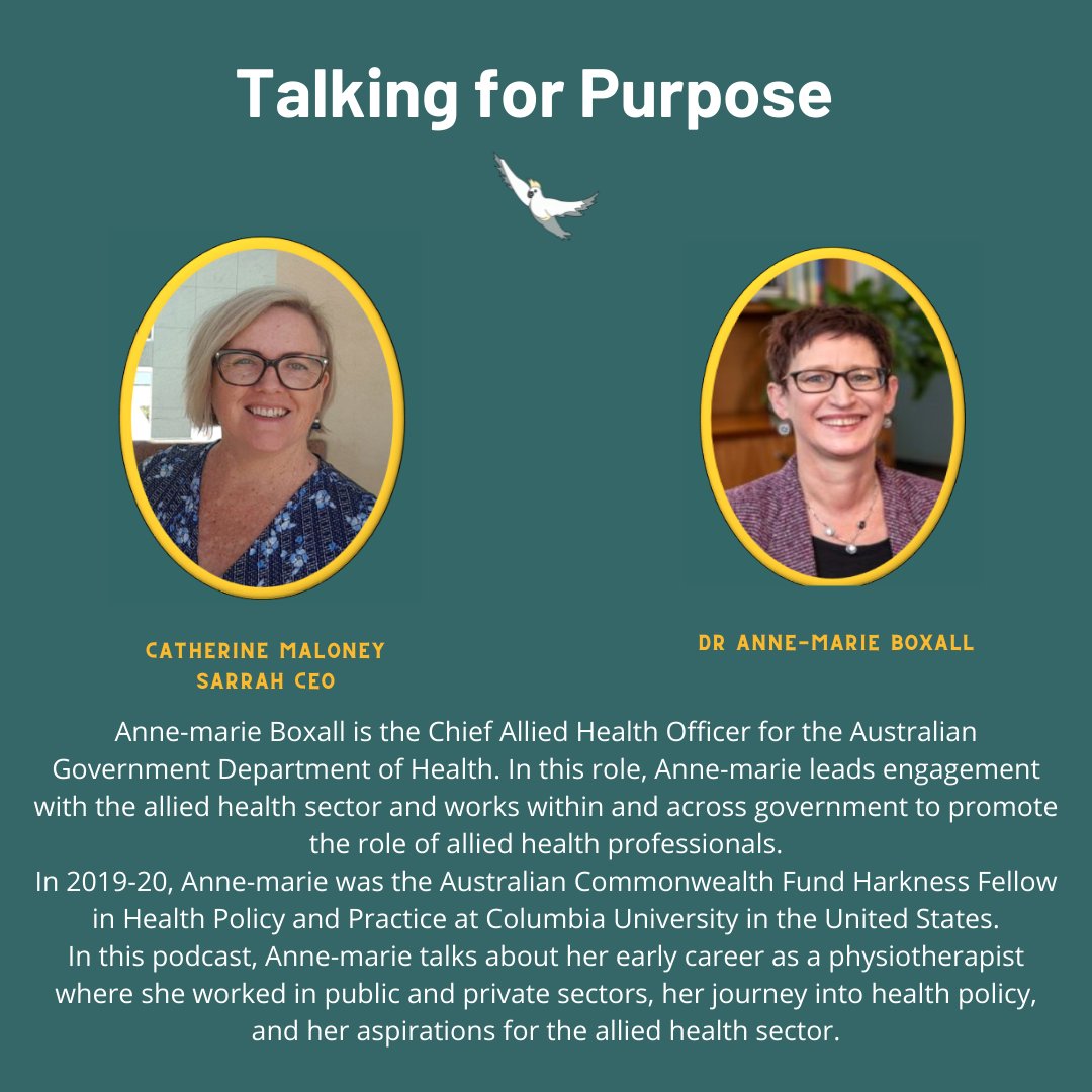 SARRAHealth's tweet photo. Talking for Purpose with Anne-Marie Boxall
Listen to our latest podcast here https://t.co/2sVDognBux
#alliedhealth #whereareyouheadedtoday #talkingforpurpose https://t.co/XjDBW0qLDc