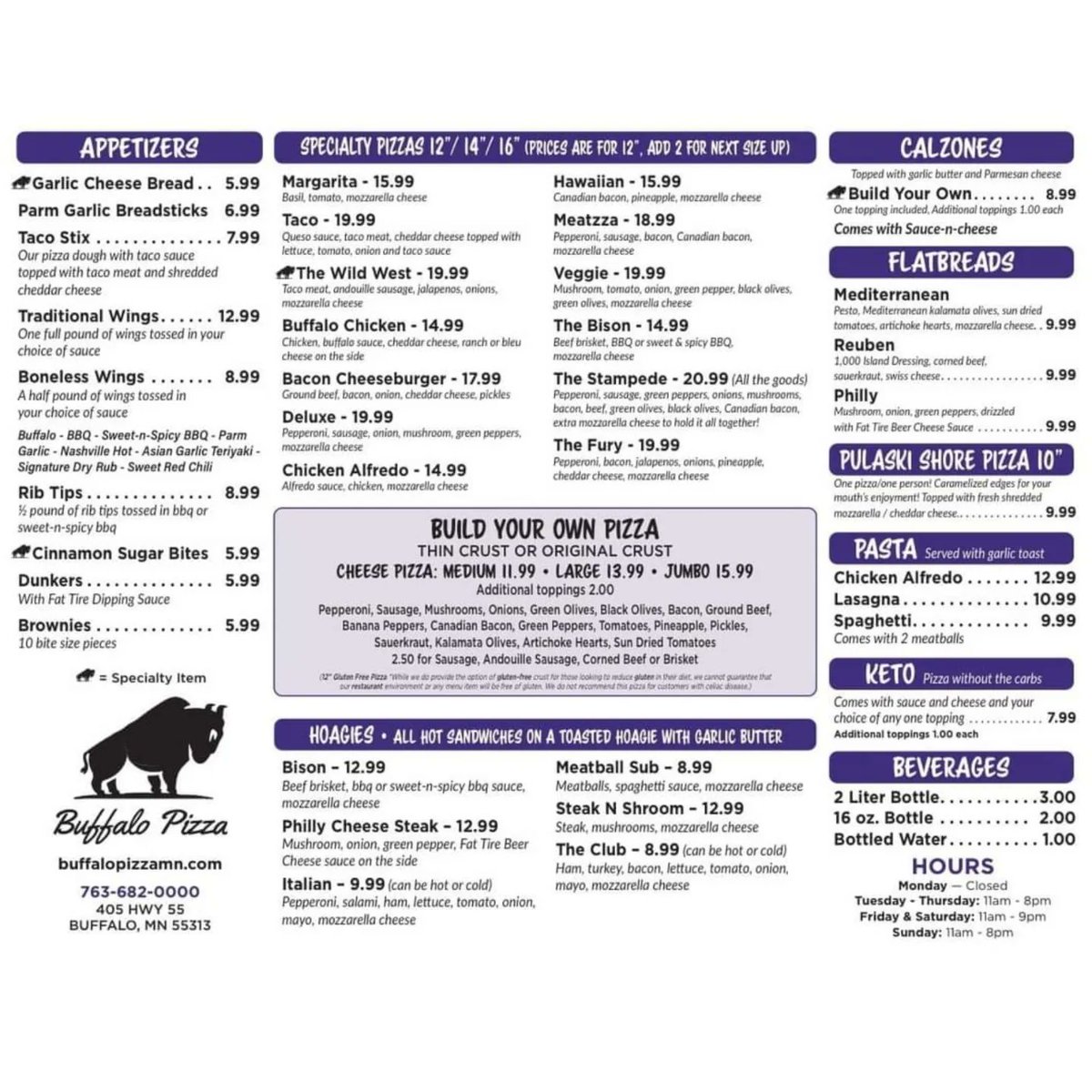 BuffaloPizzaMN's tweet photo. New Menu!
https://t.co/O95zE6mTd4 
763-682-0000 https://t.co/dFyOSaLdam