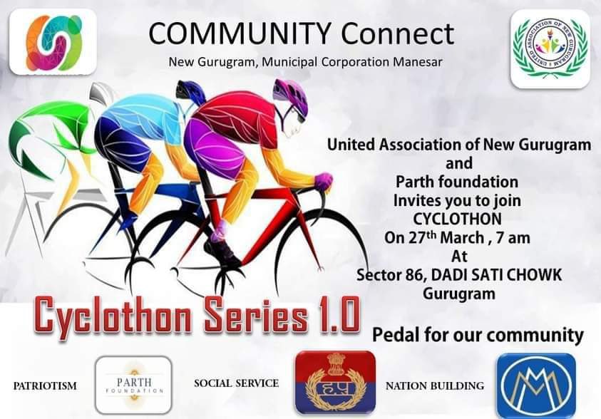 DevelopNewGgn's tweet photo. #Community_Connect is based on 3 pillars of @DevelopNewGgn
#Patriotism
#Social_Service
#Nation_Building
#CYCLOTHON 🚴🏻🚴♂️Series -1
5KM & 10KM (All age groups)
Date - 27th Mar’22
Time-7:00 AM
🎖 & certificate to all the participants
@OfficialGMDA @MCManesar
@DC_Gurugram https://t.co/cd41WtgLOJ