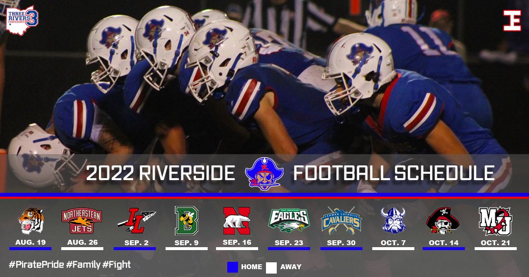 RHSPiratesFball's tweet photo. 2022 Riverside Pirate Football Schedule

#PiratePride #Family #Fight https://t.co/AA2ZMwqu6o