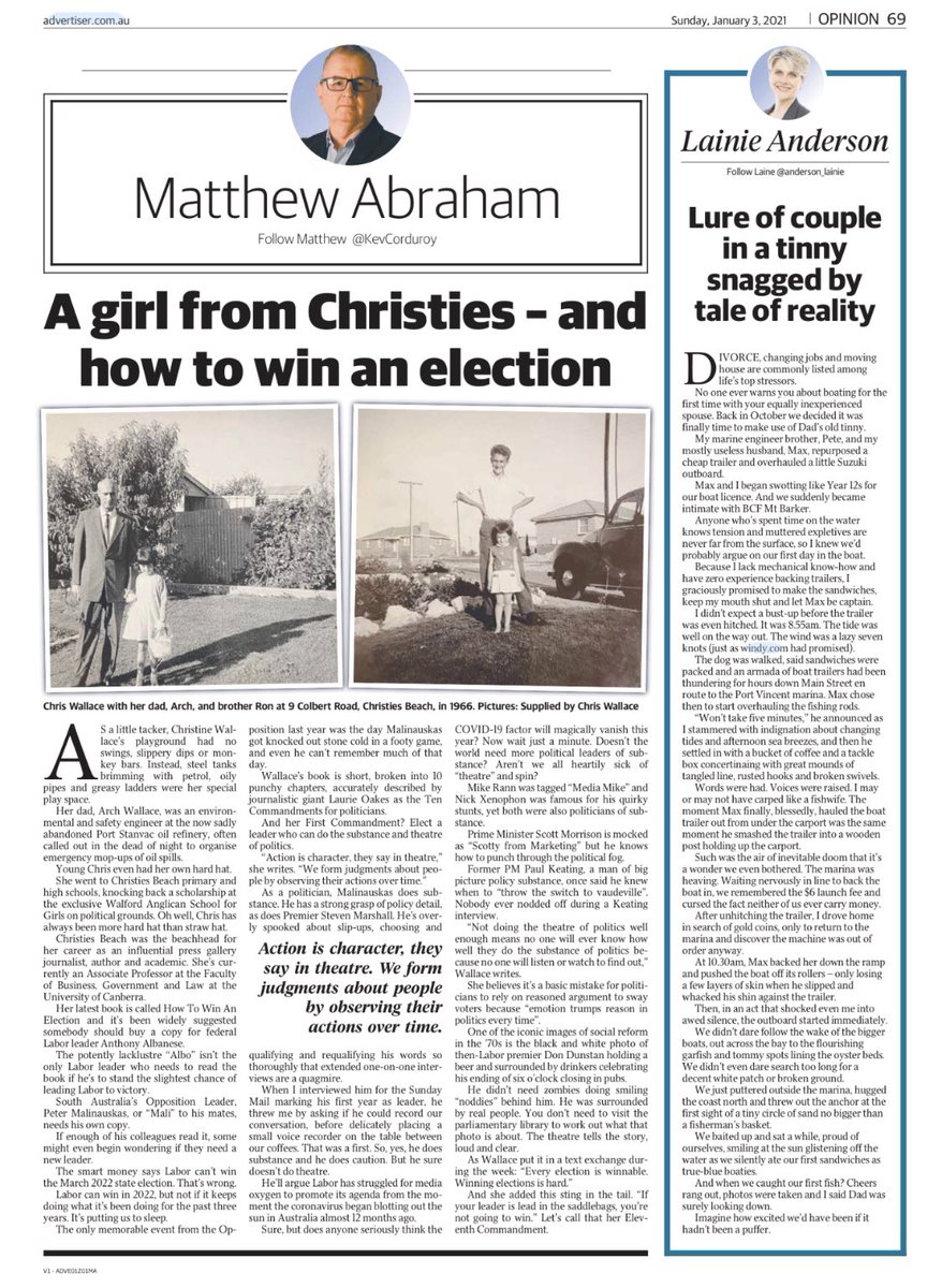 c_s_wallace's tweet photo. Take a bow @KevCorduroy for this Mali column @theTiser 3 January 2021, pointing the way. Good advice!
(Nice colour on me too but you can skip those bits.) #savotes #sapol #auspol #HowToWinAnElection 1/ https://t.co/w0kODJeCaH