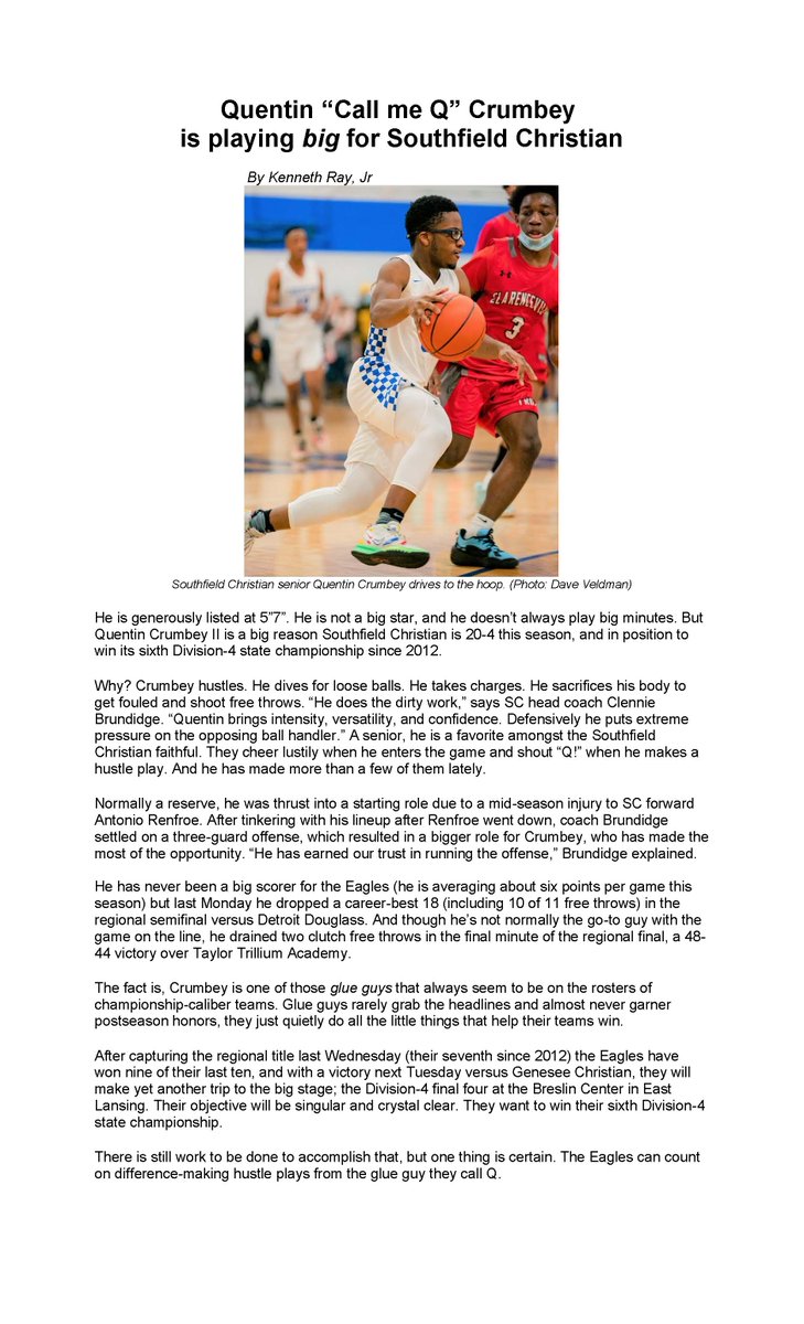 K_Rayjr's tweet image. At Southfield Christian, they call him &quot;Q&quot;