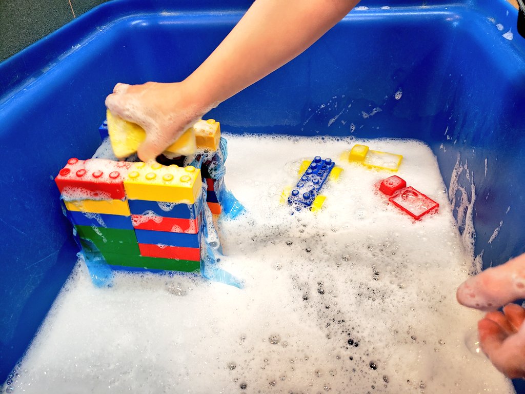 Ms_Arnal's tweet photo. Our car wash center is a huge hit. Who doesn't love making bubbles?! https://t.co/ok1fZVrG9j
