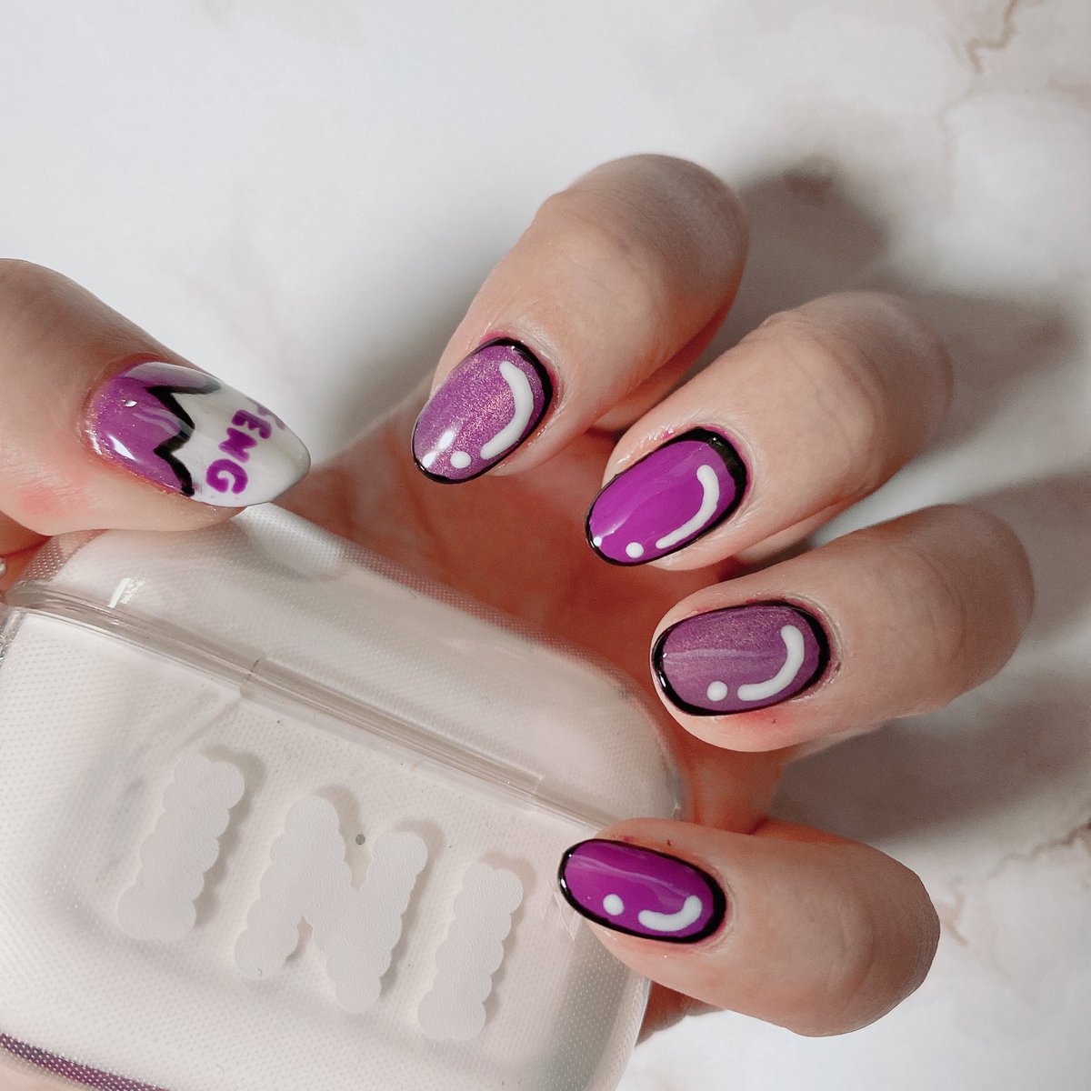 アメコミ風ネイル💜 ふきだしめっちゃ難しかった 📞🚒 #許豊凡 #INI
