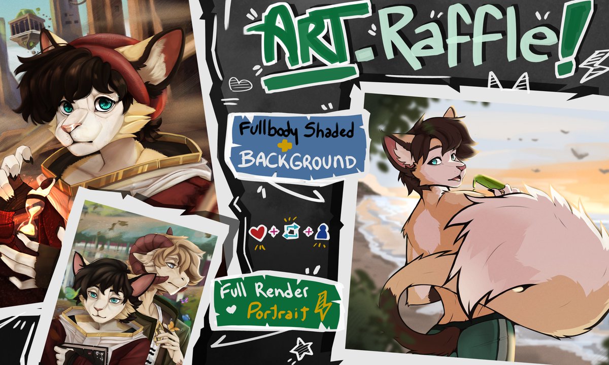 💕... RAFFLE TIME ... 💕 
  Rules :
🍃Following me 
🍃Retweet this ( NO QRTs ) 
--------------------------------------
✨2 PRIZES✨
✨Winners will get a 
Fullbody Shaded with BG and a FULL RENDER portrait
             (will end at 04/20/22)
--------------------------------------