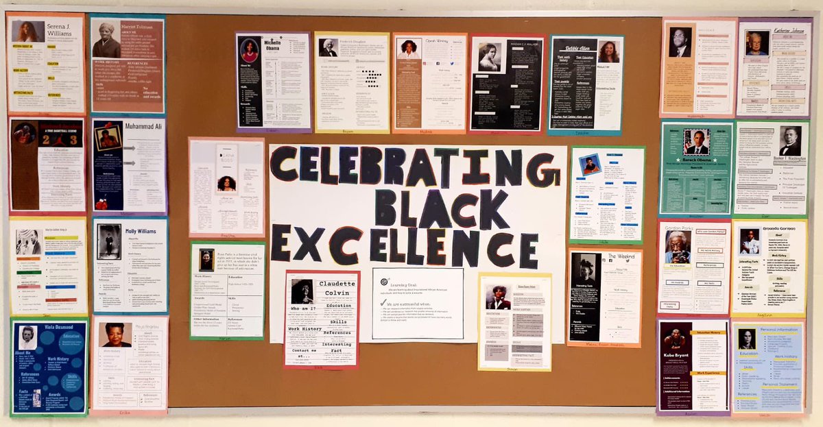 Boxwood_PS's tweet photo. Some of our Gr 7&amp;8s learned how to make a resume, how to paraphrase information, and how to check for reliable sources while researching. Students then applied the learning to create resumes for inspiring individuals they chose. #blackexcellence @YRDSB https://t.co/fDvzjJr9z9