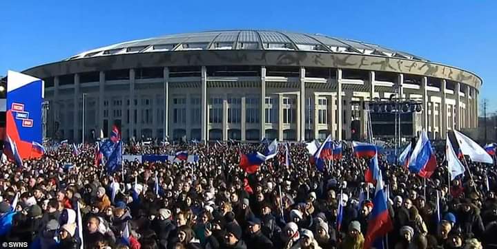 ❗ESPECTACULAR❗
#Rusia #Putin
Mega concentración en Rusia en apoyo al presidente Vladímir Putin y a su exitosa operación militar que libera al mundo de los 30 laboratorios de armas biológicas que tenía Estados Unidos en Ucrania
#Nicaragua