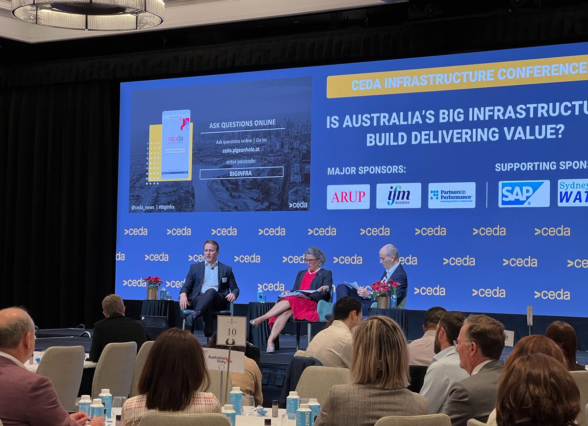 Romilly Madew AO. FTSE Peter Colacino with CEDA Chief Economist, Jarrod Ball at the Big Infrastructure Build conference today in Sydney. <a href="/ceda_news/">CEDA</a> #biginfra