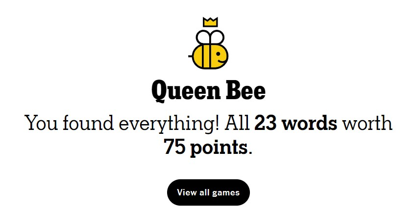 Viper19103's tweet photo. So happy for my rare QB and thankful for a short, not too difficult puzzle.  #nytspellingbee #nytsb #nytbee #hivemind #queenbe https://t.co/BPI8zZmi7E