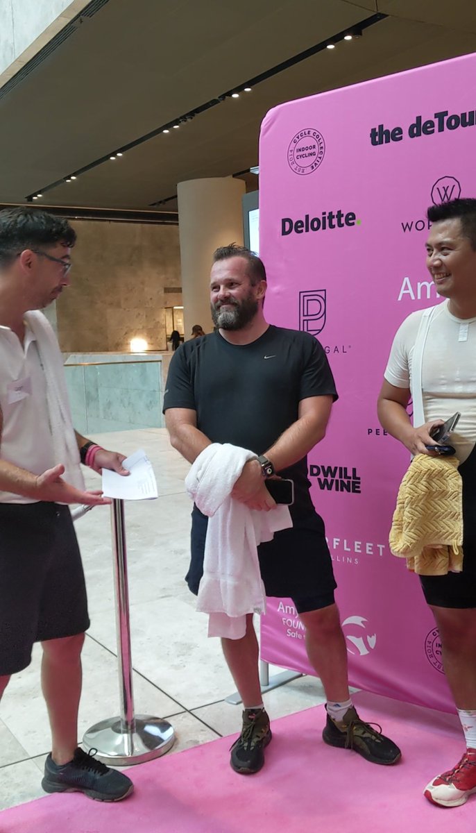 peer_legal's tweet photo. Last week our Managing Principal, Peter Moran, took a spin class in support of our partner, the @amygillettfdn.
 
Congratulations to the Amy Gillett Foundation in surpassing their original goal of $280,000 for safe bike lanes and improving attitudes towards cyclists. https://t.co/cWrqyiDVqK