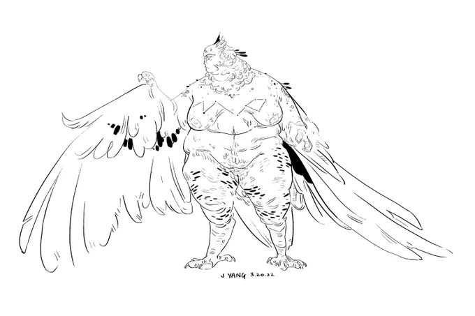lil bit o doodling to get some shapes out

[nudity]
another harpy of the species :V trying to find a balance between looking non-yet-human enough 