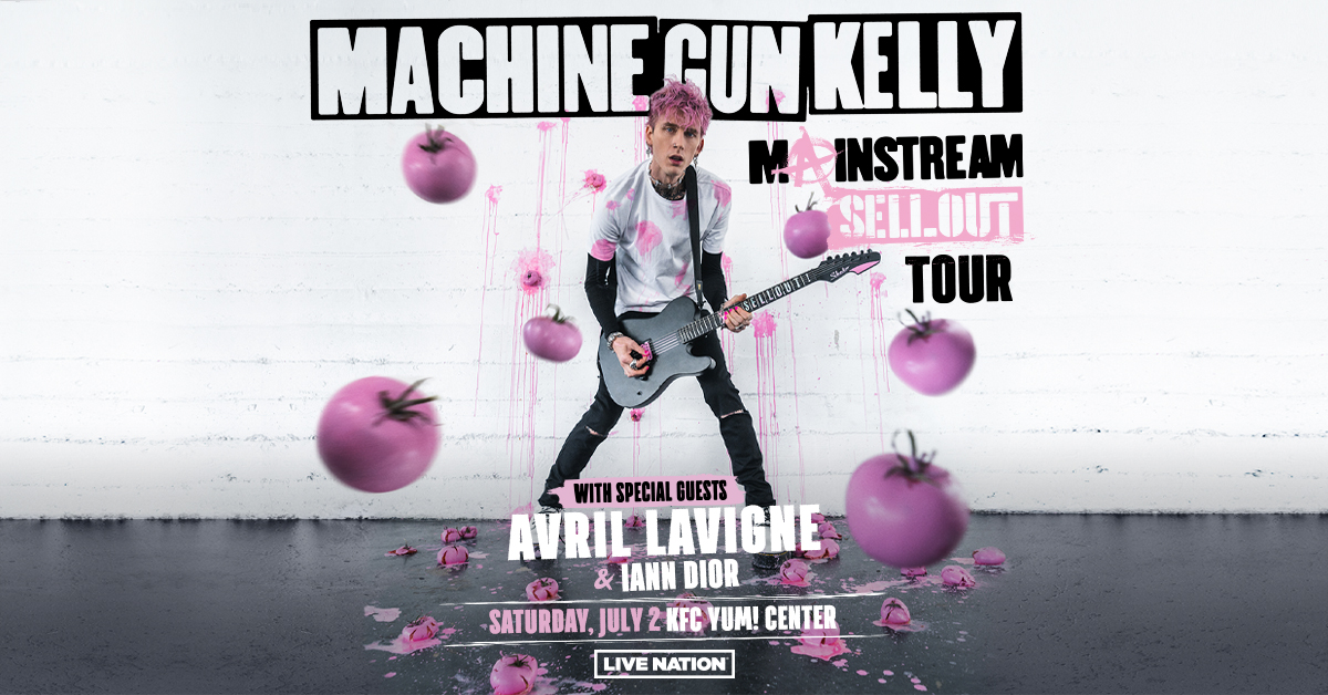 kfc_yumcenter's tweet photo. .@machinegunkelly's Mainstream Sellout Tour with special guests @AvrilLavigne  and @ianndior will stop at the #KFCYumCenter on July 2! 

Tickets go on sale Friday at 10am! 
🎟:  https://t.co/NqnChesO2I https://t.co/c1pdIFMLhq