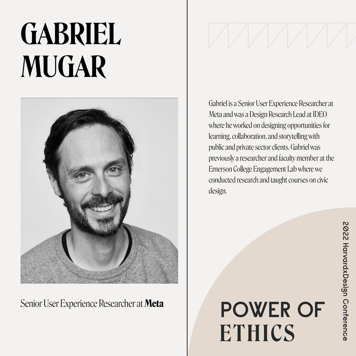 harvardxdesign's tweet photo. Gabriel is a Senior User Experience Researcher at Meta and was a Design Research Lead at IDEO where he worked on designing opportunities for learning, collaboration, and storytelling with public and private sector clients. https://t.co/wxjTgg7Ecq