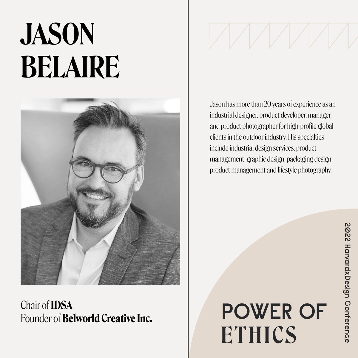 harvardxdesign's tweet photo. Jason worked as an industrial designer, product developer, manager, and product photographer for high-profile global clients in the outdoor industry, focusing on industrial design, product management, graphic design, packaging design, product management, and lifestyle photography https://t.co/AhVQ4O3P5r
