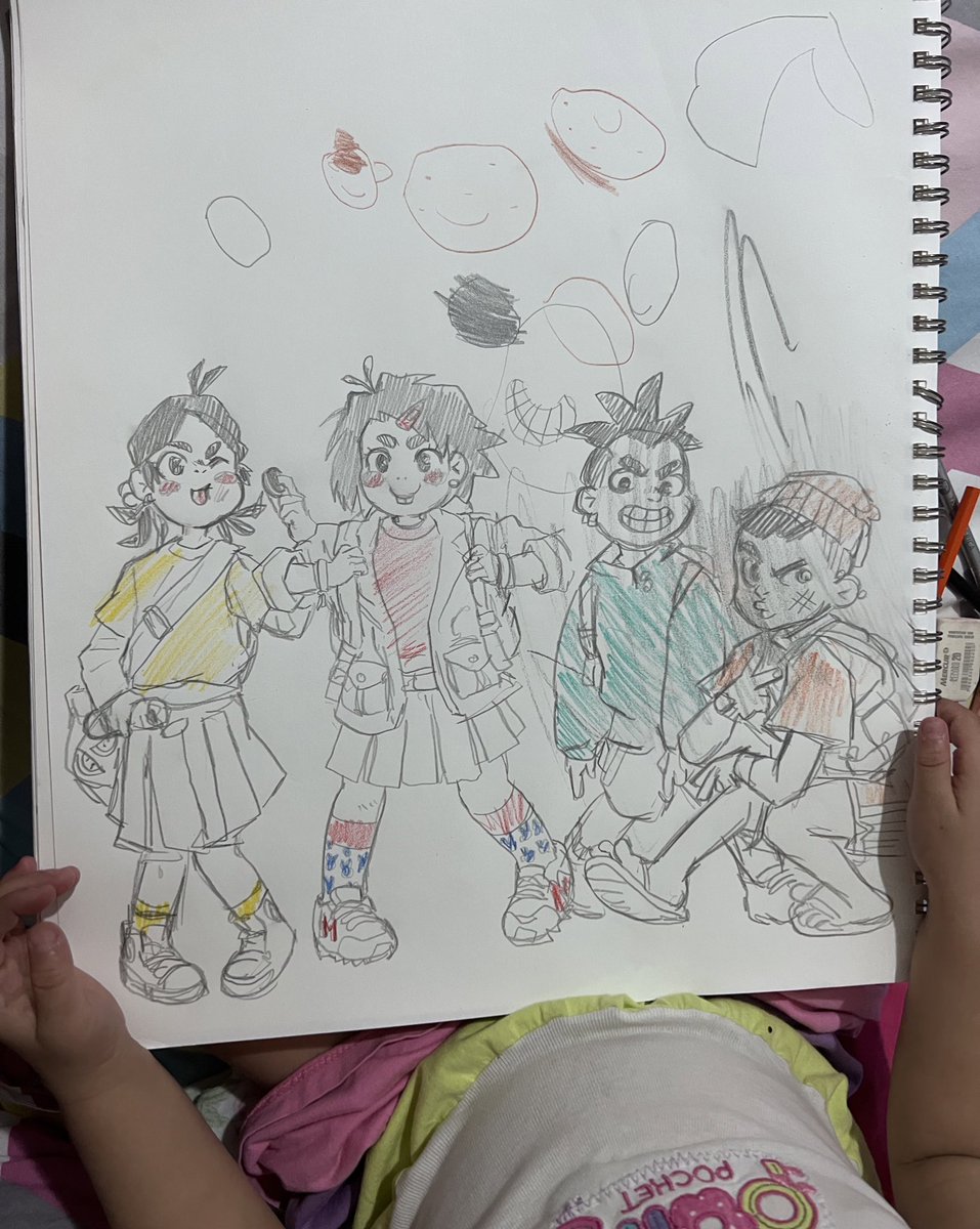 bisualvoy's tweet photo. assisti Turma da Mônica: Lições hoje com a pequena e nos desenhamos cada um a sua versão da tchurma (até q ela de fininho foi desenhando em cima dos meus e riscando os meninos pq as meninas são mais legais) https://t.co/MnB6BtVnbJ