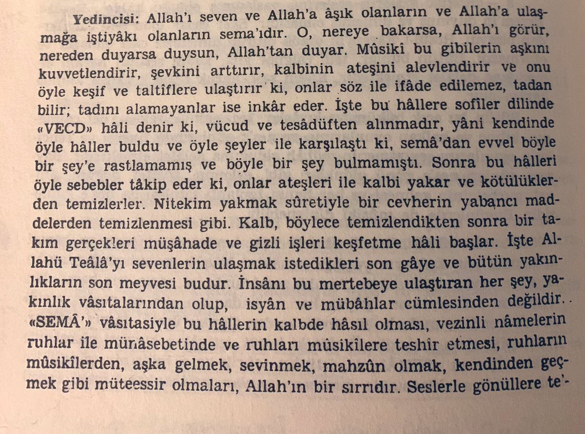 abdulmecid_'s tweet photo. Müzik var, müzik var... Kalbin harekete geçmesi, aşk, vecd, ve raks söz konusu olduğunda ayrıcalık müziğin. Diğer sanatlar, hatta şiir dahi bir noktaya kadar… Kur’an için de baştan sona saf müziktir denilse, caiz olursa, denilir. (İmam Gazali’nin Sema ve Vecdin Adabı’ndan) https://t.co/9nwCxl2PJ1