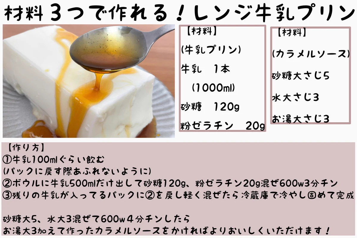 材料をまぜて固めるだけ！牛乳パックで作れるスイーツレシピまとめ。