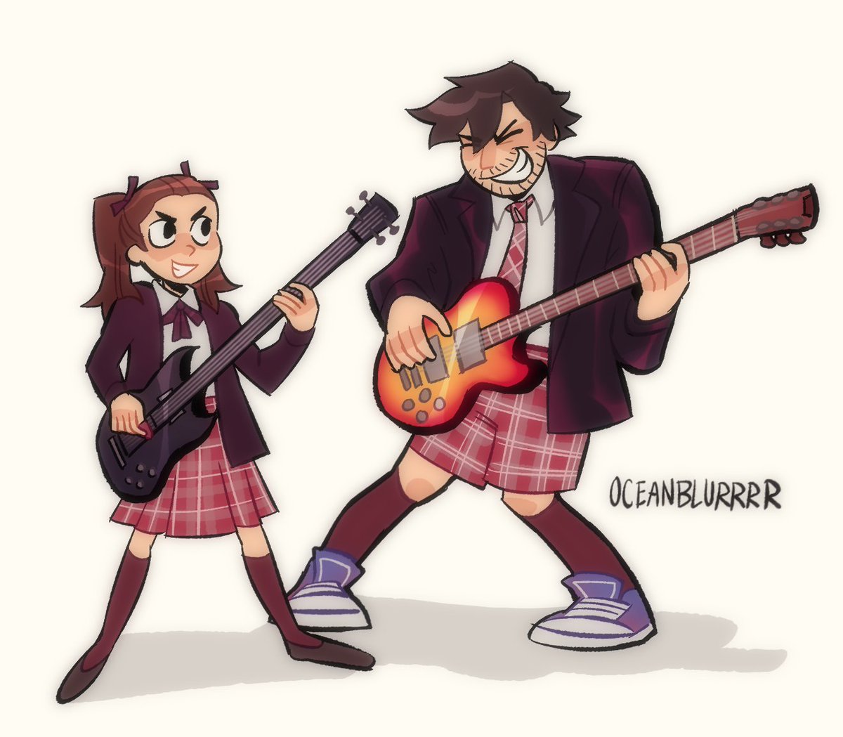 「Stick it to the man!! 🎸⚡️✨ #schoolofroc」|Blurr 🪲のイラスト