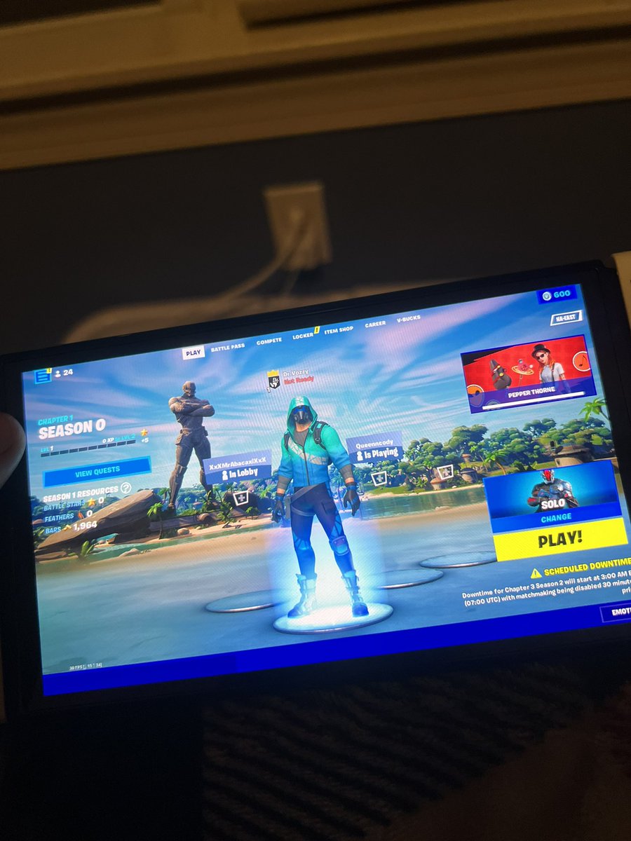 DrVozzy's tweet photo. Guys my switch is weird, I am in different season then you guys…#FortniteSeason2 #Fortnite https://t.co/BHRJImMHex