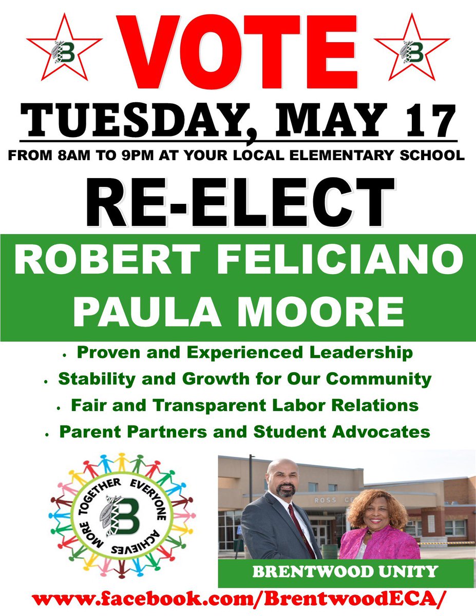 mjprescod's tweet image. As Brentwood UFSD parent of two children…I stand besides Robert Feliciano and Paula Moore for the Brentwood Board of Education (Brentwood School Board) this May 17, 2022!! 💚 #brentwoodstrong #brenteoodny #brentwoodunited