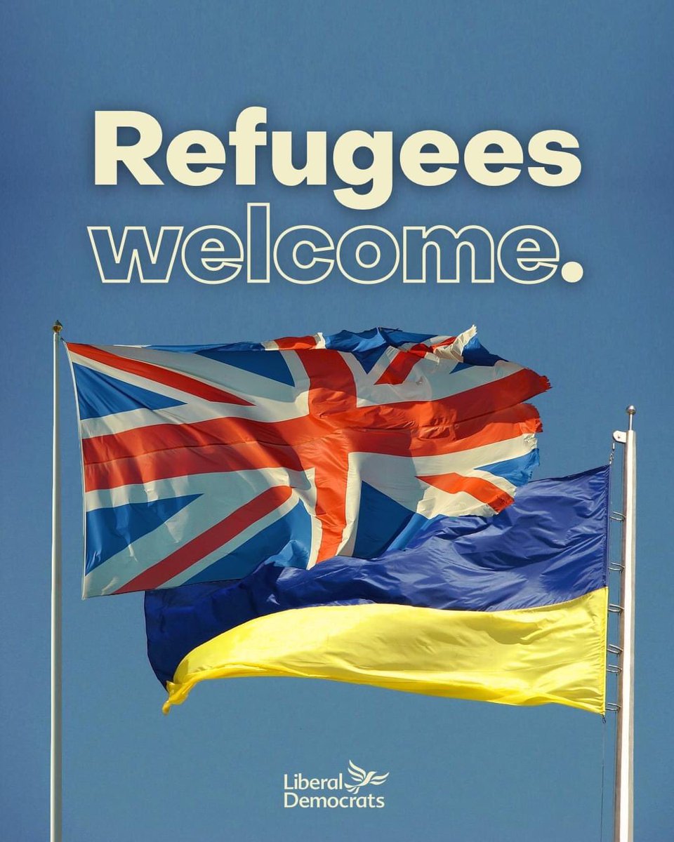 The UK has a proud history of supporting those fleeing war and persecution. 

The Govt are letting down the British people, who want to welcome Ukrainian refugees with compassion.

We must support Ukrainian refugees. #RefugeesWelcome #StandWithUkraine 🔽
libdems.org.uk/ukraine